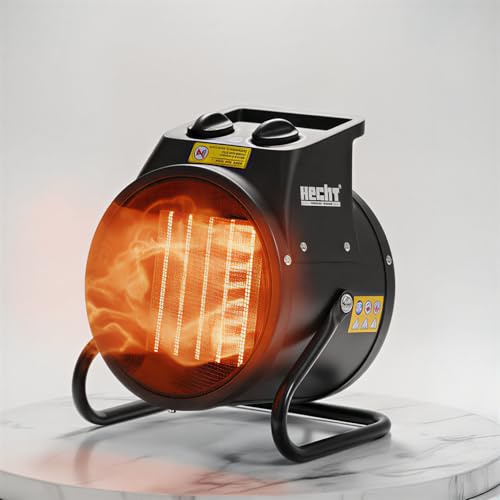 HECHT Keramik Heizstrahler (NEU) – Tragbare Heizer mit 2000W oder 3000 Watt – Thermostat – Überhitzungsschutz – allergikerfreundlich – leise – Elektroheizkörper für z.B. Wohnzimmer, Badezimmer, Büro