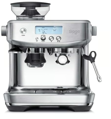 Sage Appliances Barista Pro Espressomaschine und Kaffeemaschine mit Milchaufschäumer, Siebträgermaschine, SES878, Gebürsteter Edelstahl