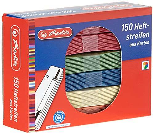 Herlitz Heftstreifen 150er Packung, Farben sortiert, 1 Stück