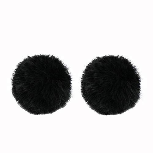 Mikrofon Windschutz 2 Stück Schwarz Mikrofon Windshield 0,5cm Lavalier-Mikrofon Pelzig Wind-Filter Fellwindschutz