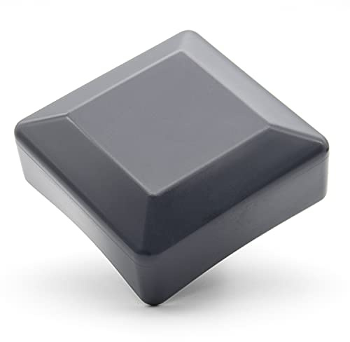Enkotrade 4 Stück Zaunkappen Anthrazit für Außenmaß 70x70mm, Rohrkappen aus hochwertigem Kunststoff, Pyramide Quadratisch Zaunpfostenkappen Pfahl Deckel Zaunabdeckung