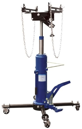 SW-Stahl 20307L Getriebeheber - Motorheber 500 kg mit Fußpumpe | Schwere Ausführung mit 4 Lenkrollen, neigbare Grundplatte, Hubhöhe 855-1770 mm, ideal für Getriebe und Motoren