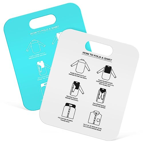 TOPBATHY 2Er-Set T-Shirt Faltbrett Für Erwachsene Kleiderklappbrett Zum Schnellen Und Gleichmäßigen Falten Shirt-Ordner Für Ordentliche Wäscheorganisation 12.01 X 9.96 X 0.04 in
