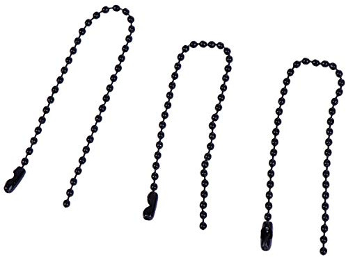 EXCEART 50 StüCk Schwarze Kugelkette 2,4Mm X 15Cm, Ideal FüR Dekoration, AnhäNger Und Etiketten, Robuste Eisenkette Mit Perlenverbinder FüR Partys Und Reisen