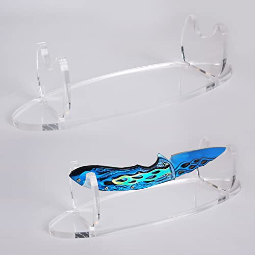 Dolch-Präsentationsständer, Acryl, Desktop-Dolchständer, Waffenständer, Schwertständer, Huya-Messerhalter für Dolch-Display (oval, transparent, 1 Packung)