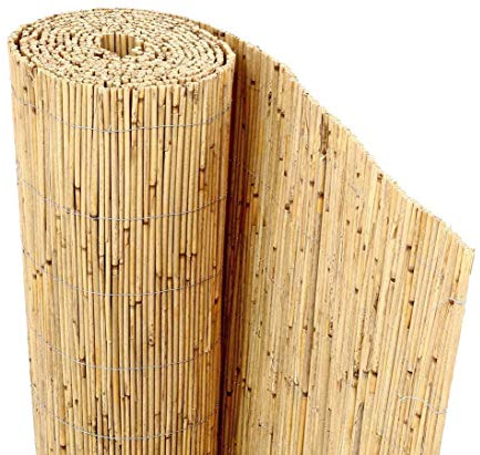 Bambus-Discount Niedrige Schilfrohrmatte Beach 80 x 600cm als Balkon Sichtschutz - Schilfmatte Premium 0,8 x 6m Made in EU