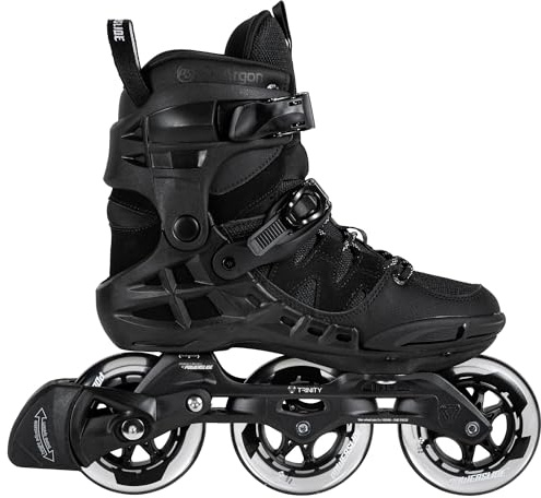 Powerslide Inline Skate Phuzion Argon Black 100 - Fitnessskate für Damen und Herren - Inliner Triskate schwarz Gr. 40-47 100 mm Rollen