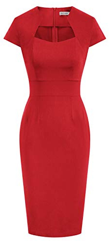 GRACE KARIN Bleistiftkleid für Damen, Vintage-Stil der 50er-, 60er-Jahre, figurbetont, Flügelärmel