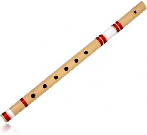 Einzigartige Geburtstagsgeschenkideen 43,2 cm authentische indische Bambusflöte in G-Schlüssel-Fipple Holzblättchen Musikinstrument Blockflöte Traditionelle Bansuri