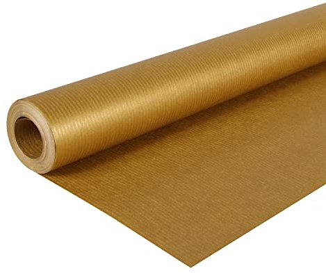 Clairefontaine 195775C Rolle Kraftpapier, 10 x 0,7m, 60g, PEFC, ideal für Ihre Bastelprojekte, 1 Stück, Gold