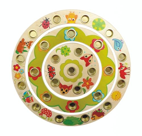 Hess Holzspielzeug 15644 - Geburtstagsring aus Holz für 26 Kerzen, Serie Waldtiere, handgefertigt, Durchmesser ca. 22 cm, als Dekoration für den Geburtstagstisch