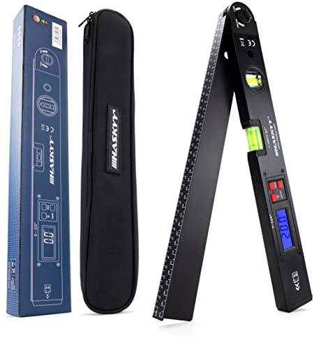 HASKYY Digitaler Winkelmesser mit LCD Display 415mm Elektronische Wasserwaage & Neigungsmesser 0-220° aus Aluminium - Präzises Messwerkzeug für Handwerk, Holzbau & Montage