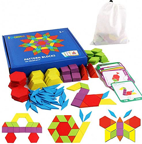 EACHHAHA Montessori Spielzeug ab 4 Jahren, Tangram Holz Puzzle 155 Formen