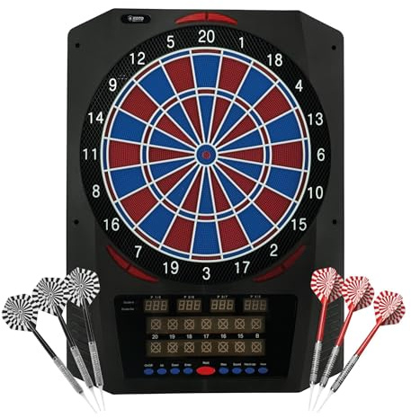 KOTO – Dartscheibe Elektronisch Royal 580, 6 Softdarts, 36 Spiele, Über 580 Varianten, Für 1 bis 8 Spieler