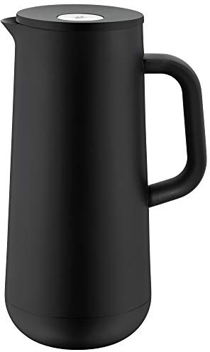WMF Impulse Thermoskanne 1l, Isolierkanne für Kaffee oder Tee, Druckverschluss, Kaffee Thermoskanne hält Getränke 24h kalt & warm, schwarz