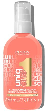 REVLON PROFESSIONAL UniqOne Curls Treatment, 230 ml, Leave in Haarkur für lockiges, gewelltes und krauses Haar, Locken Haarpflege ohne Ausspülen, mit Anti Frizz & Hitzeschutz, vegan