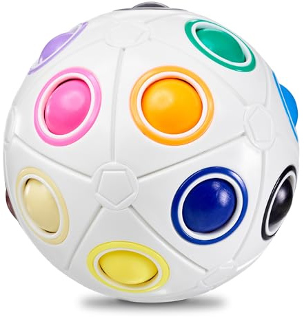 CUBIDI® Original Regenbogenball mit 19 Kugeln – Großes Geschicklichkeitsspiel & Fidget Toy für Kinder und Erwachsene – 3D Kugellabyrinth Brainteaser, Anti Stress Spielzeug ab 4 Jahren