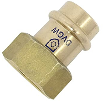 Halbe Verschraubung IG 15 mm x 1/2 aus Rotguss - Pressfittinge Pressanschluss b-press DVGW V Contur