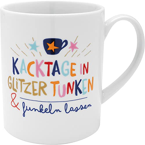 H:) PPY life Xl-Tasse Motiv "Funklen lassen" | Großer Kaffeebcher aus Porzellan, Jumbotasse, 60 cl | lustiges Geschenk | 47376