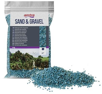 Amtra Türkis keramisierter Quarz – feiner Quarz-Aquariensand, für Süß- oder Salzwasser, 2-3 mm Körnung, Menge 5 kg