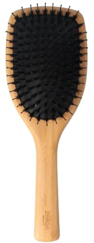 PARSA Beauty Bambus Haarbürste groß, Paddle Brush Mischborsten | Seidiger Glanz, Sanfte Kopfhautmassage, Langlebig & Robust, Entwirren