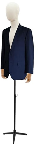 Männliche Kleiderform, 7.5kg Tragfähigkeit Schaufensterpuppe Herrenbüste Höhenverstellbar 134-193cm Mit Flexiblem Kopf & Händen Für Bekleidungsgeschäfte Schneidereien Modepräsentation (Schwarz)