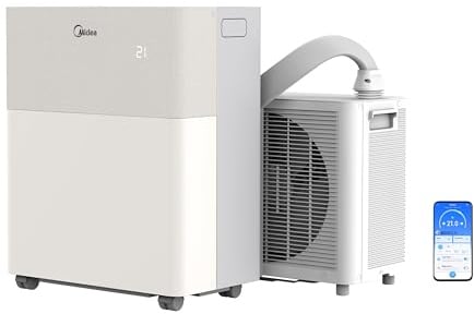 Midea PortaSplit-E Mobile Klimaanlage,Kühlen A++/Heizen A+, 12000 BTU 3,5kW,Mini-Split-Klimaanlage, Farbe Pfirsich,für Räume bis zu 42 m² / 105 m³, nur 39 dB(A) im Silent-Modus [Energieklasse A++]