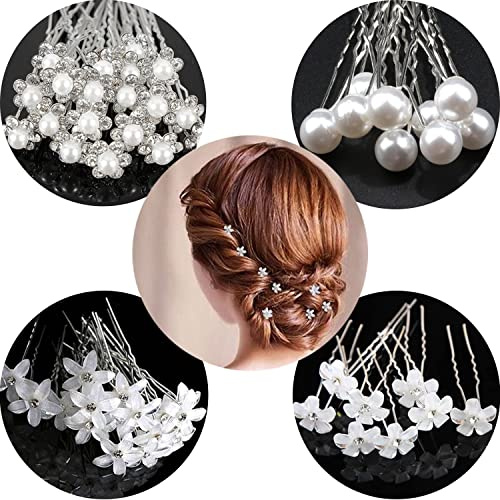 20 Stück Hochzeits-Haarnadeln, Perle, Blume, Kristall, Strass, Brautjungfer, Zubehör für Damen, Mädchen, Hochzeit, Kugel..