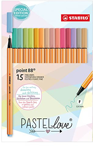 STABILO - Fineliner - point 88-15er Pack - Pastellove