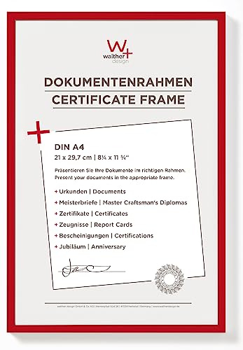 walther design Bilderrahmen rot 21 x 29,7 cm (DIN A4) New Lifestyle Kunststoffrahmen KV130R