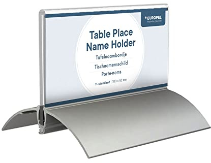 OPUS 2 350085-Tisch-Namensschild, Aluminium Acryl, 52 x 100mm, 2 Stück., 52 x 100 mm