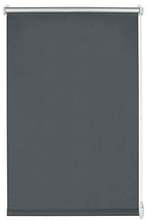 GARDINIA EASYFIX Rollo mit Thermo-Rückseite zum Klemmen oder Kleben, Verdunklungsrollo ohne Bohren, Hitzeschutz, Energiesparend, Schiefer, 90 x 150 cm (BxH)