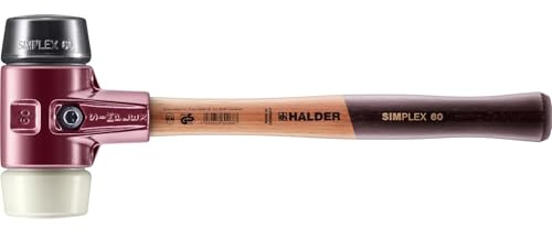 SIMPLEX-Schonhammer, Gummikomposition/Nylon; mit Tempergussgehäuse und hochwertigem Holzstiel | D=60 mm | 3028.060