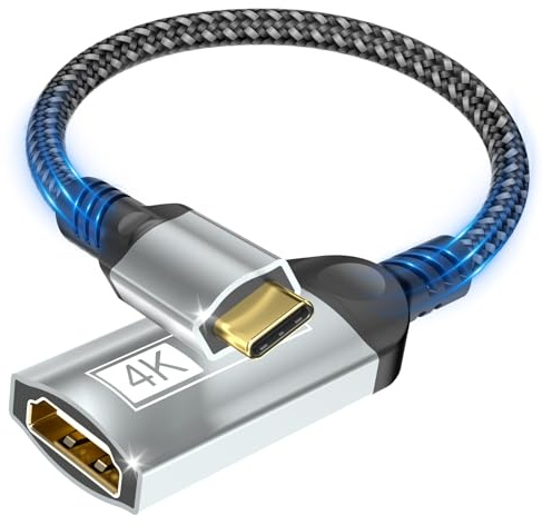 Nersligek USB-C auf HDMI Adapter, 4K USB Typ-C auf HDMI Adapter Thunderbolt-3/4 Kompatibel mit iPhone 17/16/15 Serie, MacBook, iMac, iPad Pro, Air, Galaxy S24 Ultra