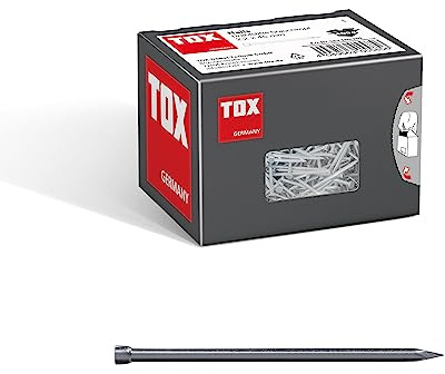 TOX Drahtstifte Nails 2,2x45 mm mit Stauchkopf für beinahe unsichtbare Befestigungen in Holz, universelle Einsatzmöglichkeit im Innen- und Außenbereich, blanker Stahl, 400 g im Karton, 063100205