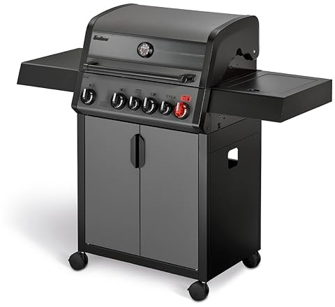 Enders® Gasgrill HYDE 4 SIKR Turbo, 4 Brenner aus Edelstahl für kraftvolles direktes und indirektes Grillen, 800 °C TURBO ZONE™, SWITCH GRID™, Infarot-Backburner und Seitenkocher, #8041