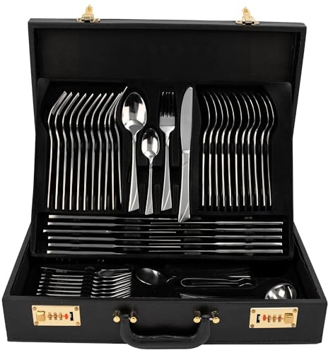 KARL HAUSMANN Besteck Set 12 personen - 72-teilig - Essbesteck Spülmaschinenfest Rostfrei - BesteckSet aus Edelstahl - Koffer - Cutlery set 12 People - Silverware Set - Bestecksets