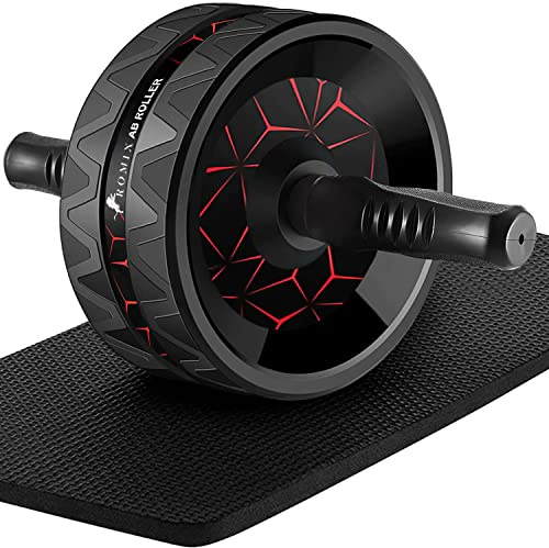 ROMIX Bauchroller – Ab Roller Bauchmuskeltrainer für Zuhause, Bauchtrainer Roller mit rutschfester Kniematte, Abdominal Roller für effektives Core-Workout, Rücken & Schultern Training im Home Gym