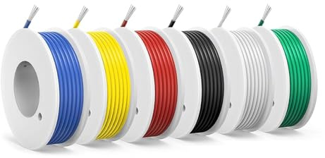 SCHDRA 18AWG 0,75mm² Silikonkabel-Set, 6 Farben, 3m je Farbe | Flexible verzinnte Kupferlitze für Elektronik, Modellbau, RC-Projekte, LED und DIY-Anwendungen