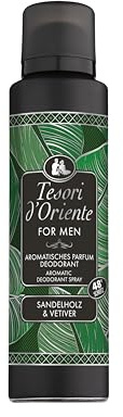 Tesori d'Oriente For MEN Parfum-Deodorant | Vetiver & Sandelholz | 150 ml | Aromatisches Parfum-Deodorant für ein Ritual für Körper & Sinne.
