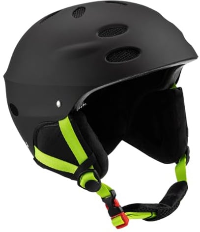 Kajakhelm mit Ohrenschützern Skihelm für Kajak Wakeboarden und Wildwassersport Schwarz Sicherheitshelm mit Belüftung für Wassersport