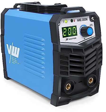 VECTOR WELDING MMA Elektroden Schweißgerät 200A, Inverter Schweissgerät | ARC Schweißmaschine mit Hotstart & Arc Force, Perfekt für Hobbywerkstatt, Garage, Heimwerker und leichte Industrieanwendungen