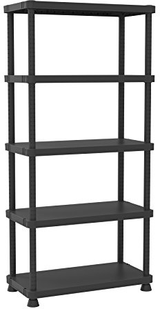 Terry 9045-5c, Modulares Regal, 5 Böden, Kunststoff, 90x45x187,5 cm | Belastbar bis zu 70 kg pro Fachboden bei gleichmäßiger Verteilung, kombinierbar mit anderen Modulen desselben Modells
