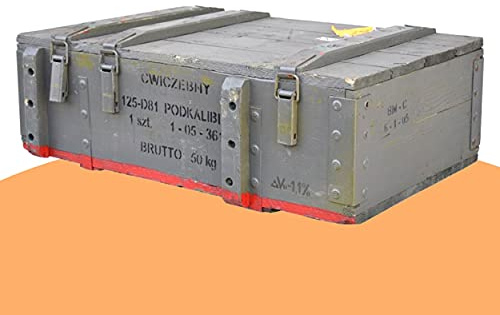 Moooble Großzügige Munitionskiste aus Holz im Military Style, 82x51x29cm - Militär Truhe Offizierskoffer Aufbewahrungskiste Munitionsbox Militaria