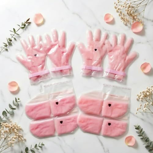 4er-Set Paraffinwachs-Handschuhe & Fußüberzüge Herbst Feuchtigkeitsspendende Hand- & Fußpflegesocken | Haus-Spa Pflege & Beruhigt und repariert die Haut nach dem Sonnenbad