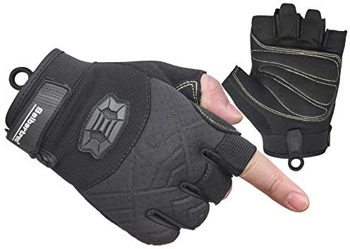 Seibertron Half Finger Padded Palm Lightweight Breathable Climbing Rope Handschuhe/Kletterhandschuhe for Kletterer, Klettern, Rettung, Abenteuer, Segeln, Kajakfahren, Sport imFreien