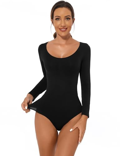 Becotal Shapewear Damen Langarm Body Shaper Bauchweg Tanga Bodysuit Sculpting Shaping Stark Formend, Atmungsaktiven Materialien
