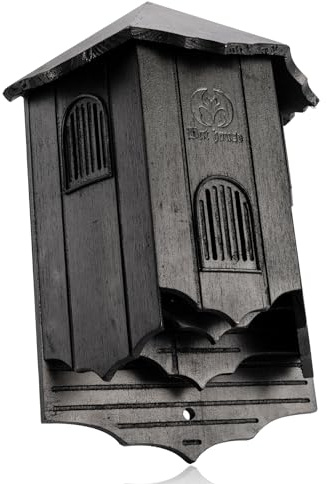 VIREESR Holzschloss-Fledermaushäuser für draußen Fledermauskasten für den Außenbereich - Große Dreikammer-Box perfekt entworfen, um Fledermäuse anzulocken - Langlebig und einfach aufzuhängen
