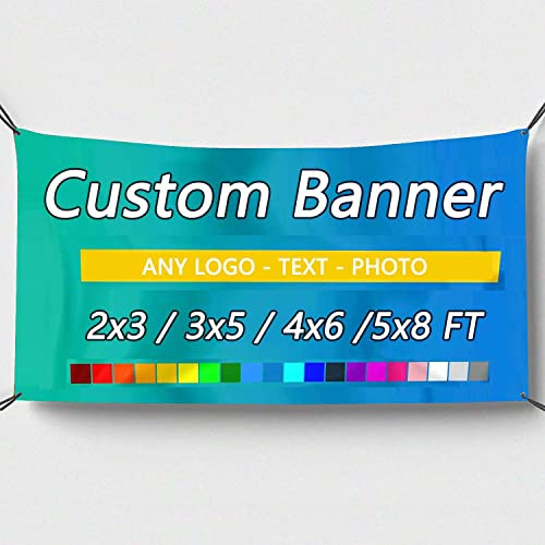 SXLONG Personalisiertes Banner - selbst gestalten für den Innen- und Außenbereich, mit Logo, Text, Foto, Geburtstagsbanner die Dekoration im Freien Geburtstagsfeier Abschlussfeier