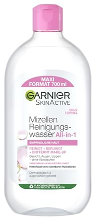 Garnier Mizellen Reinigungswasser, Für eine sanfte Gesichtsreinigung und schonendes Abschminken, Beruhigendes und feuchtigkeitsspendendes Gesichtswasser ohne Parfüm, SkinActive, XL-Format mit 700 ml